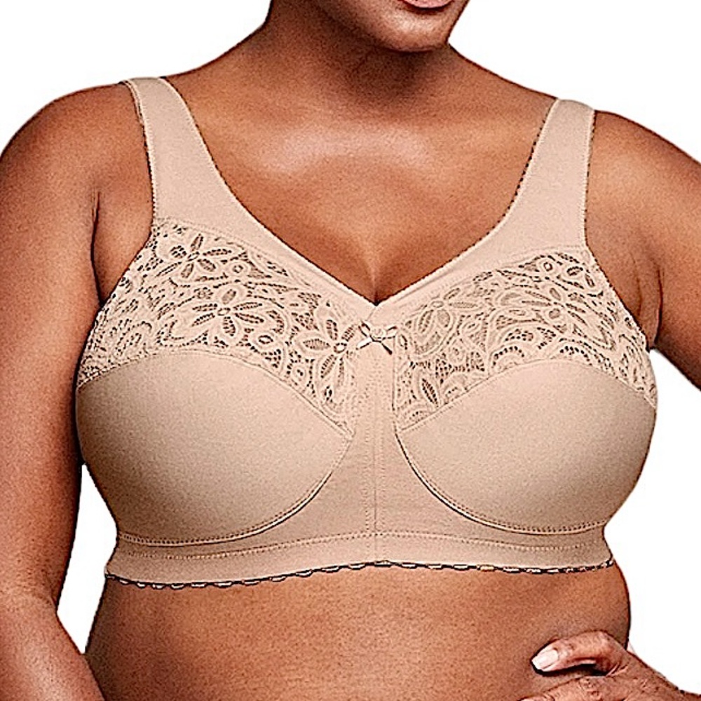 - Glamorise *54H Tan MagicLift Cotton Support Bra! NEW!